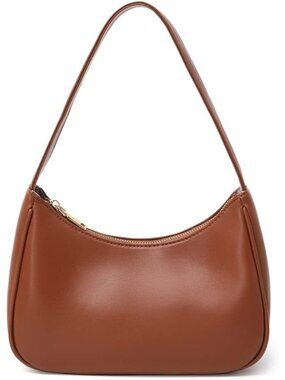 〽️Women's Brown Cute Hobo Mini Clutch Purse Zipper Closure Shoulder Tote Handbag